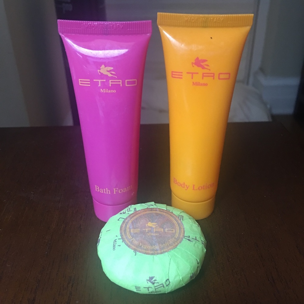 Etro 50ml body wash, lotion and soap. NWT